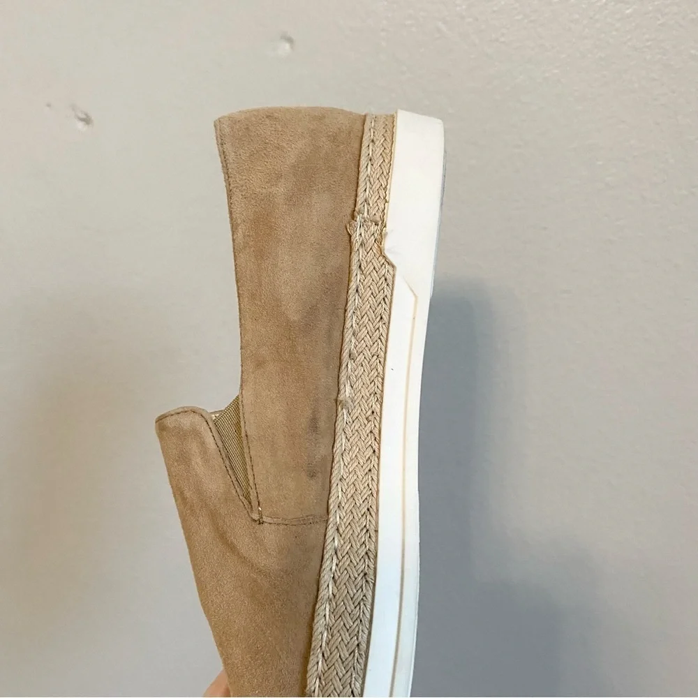 Triver Flight Tan Suede Espadrille Flat Slip On Flat Loafers Size 37/US 7